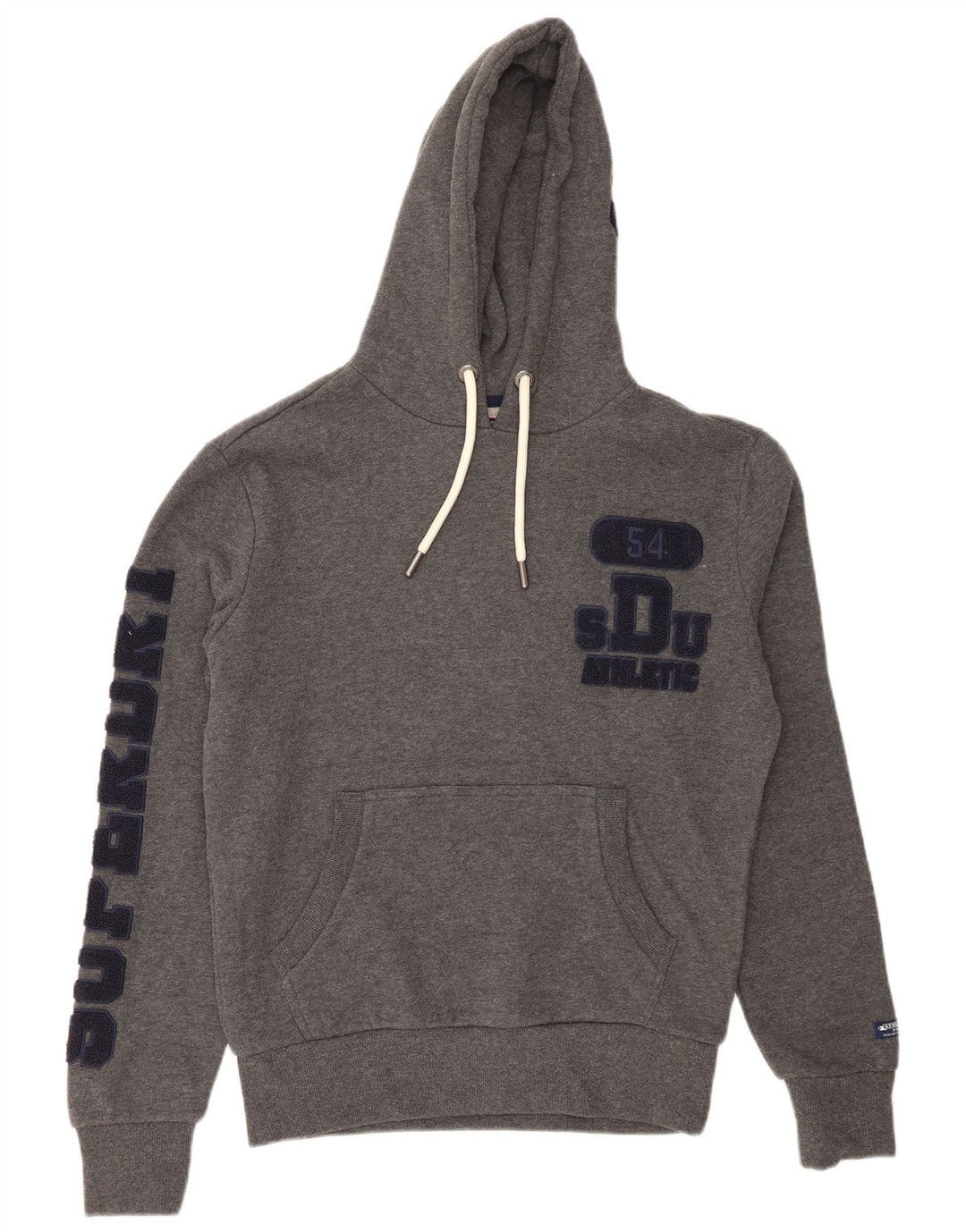 SUPERDRY Grafisk hættetrøje til mænd, lille grå bomuld