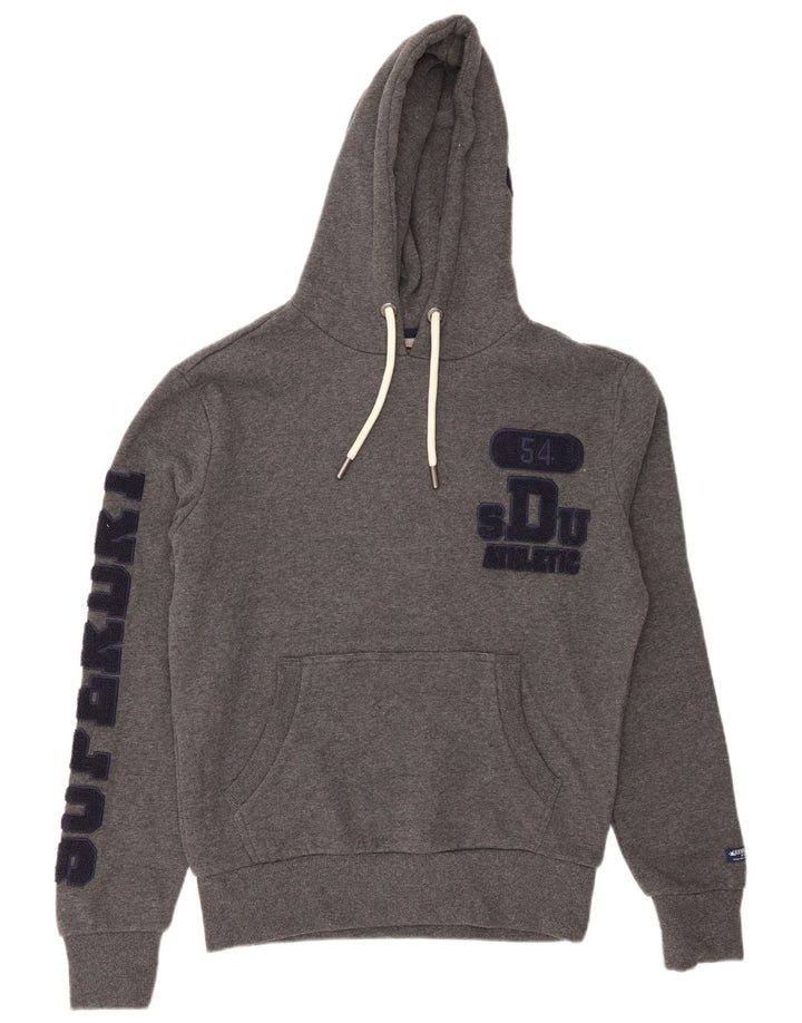 SUPERDRY Grafisk hættetrøje til mænd, lille grå bomuld