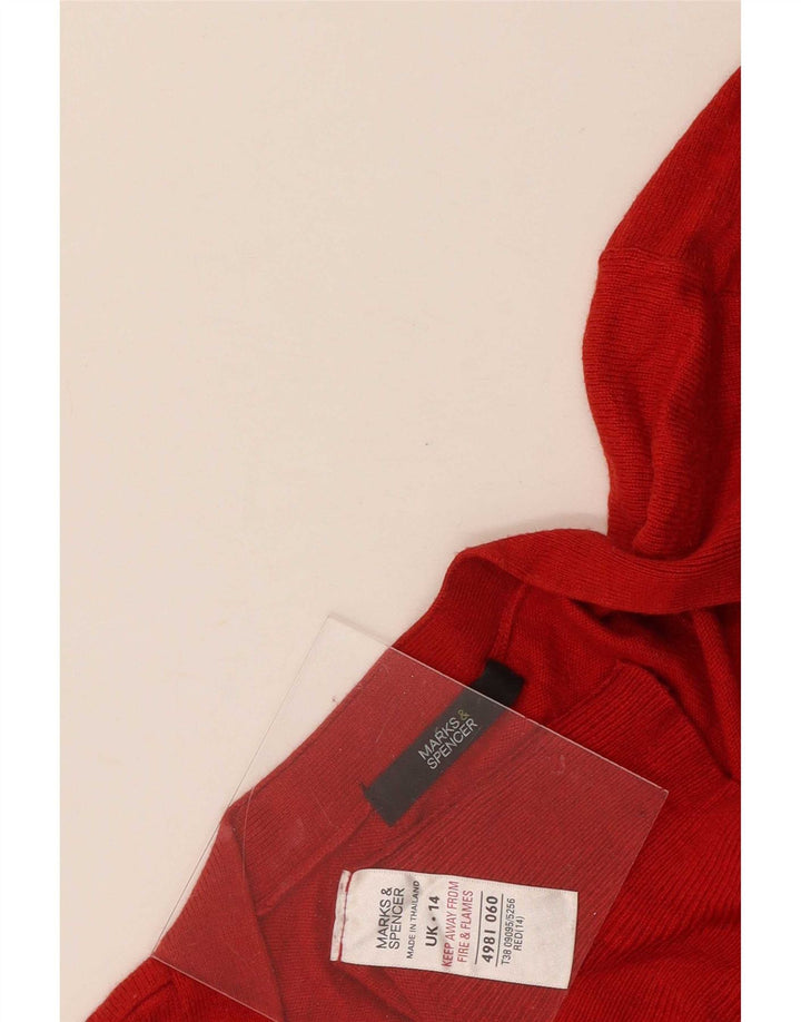 Marks & Spencer Dame Cardigan Sweater UK 14 Medium Red Viscose