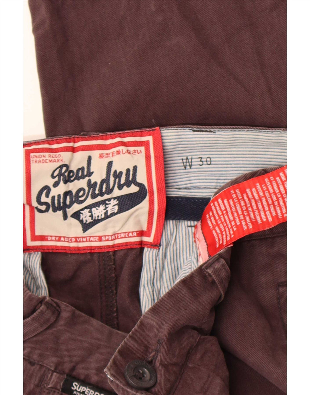 Superdry Chino-shorts til mænd W30 mellembrun bomuld