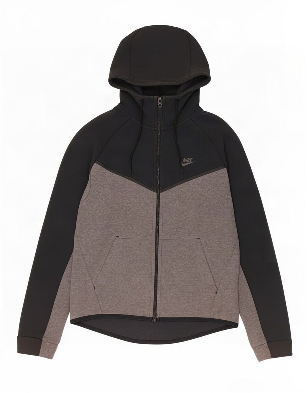 Nike Hættetrøje med lynlås til mænd Medium Sort Colourblock Bomuld