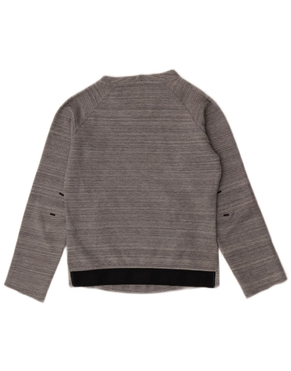 NIKE sweatshirttrøje til kvinder UK 6 XS grå nålestribet bomuld