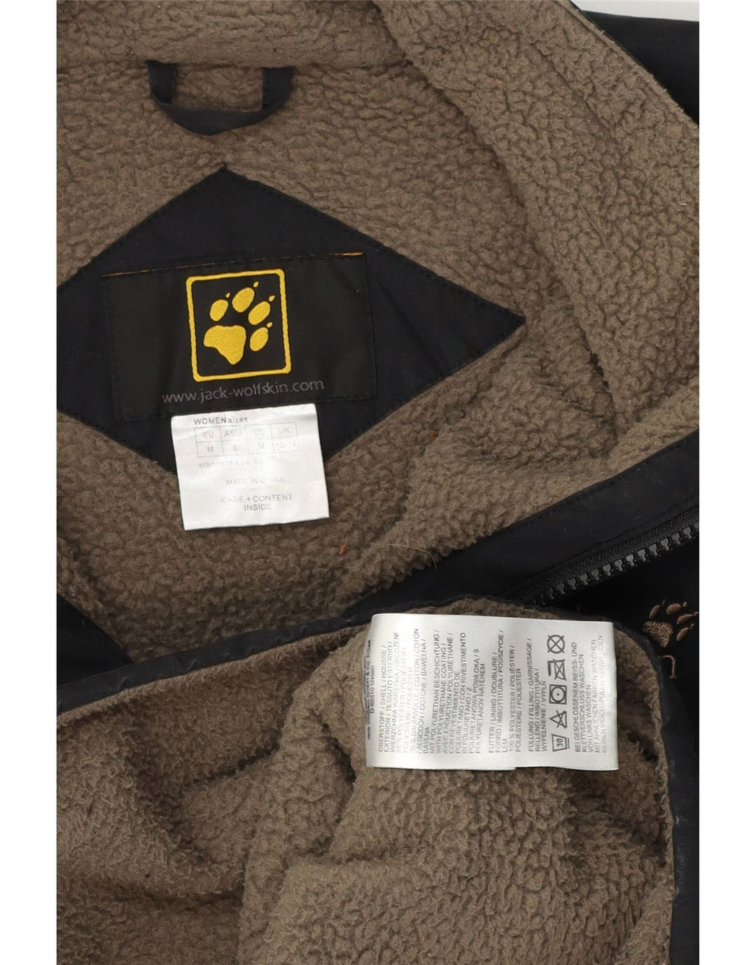 Jack Wolfskin Dame Windbreaker Jacket UK 12/14 Medium Black Polyester