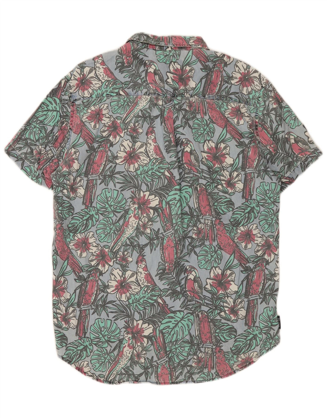 SUPERDRY Kortærmet skjorte med normal pasform til mænd Stor blå blomstret bomuld