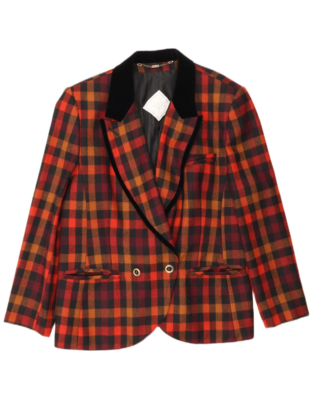 CLASSIC Dame Blazer Jacket UK 16 Large Multicolor Gingham