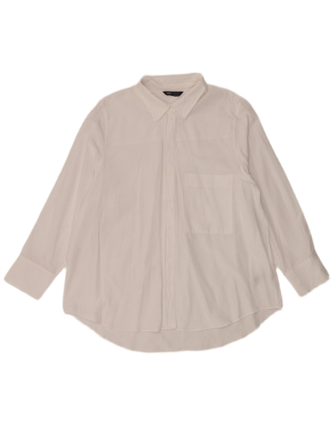 Marks & Spencer Oversized skjorte til kvinder UK 18 XL Hvid bomuld