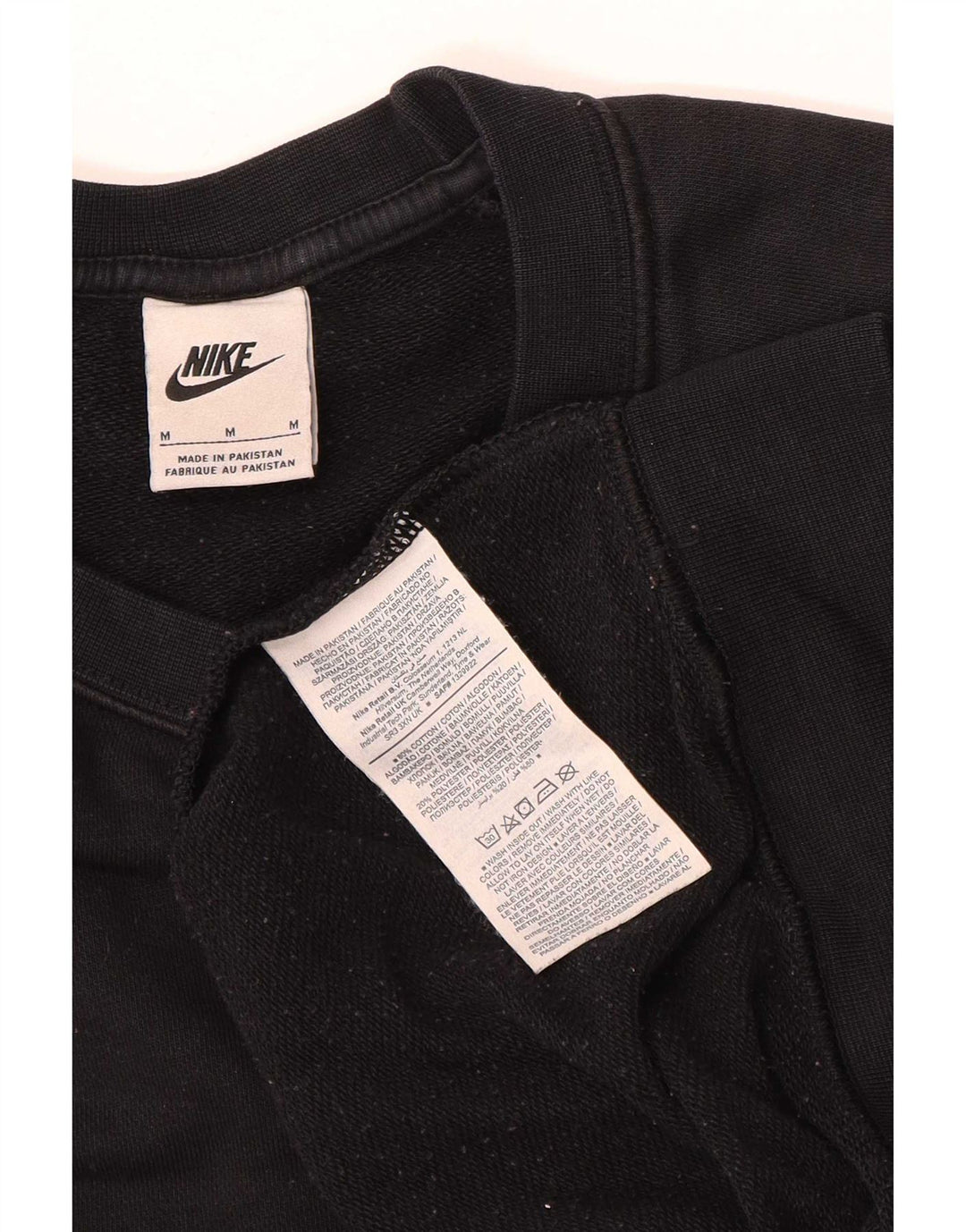 Nike Dame Sweatshirt Jumper UK 14 Medium Sort Bomuld
