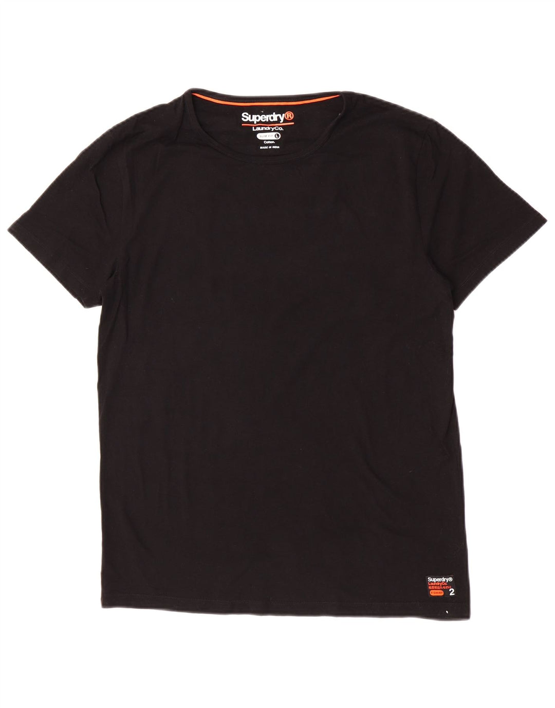 Superdry Slim Fit T-shirt top til mænd, stor sort bomuld