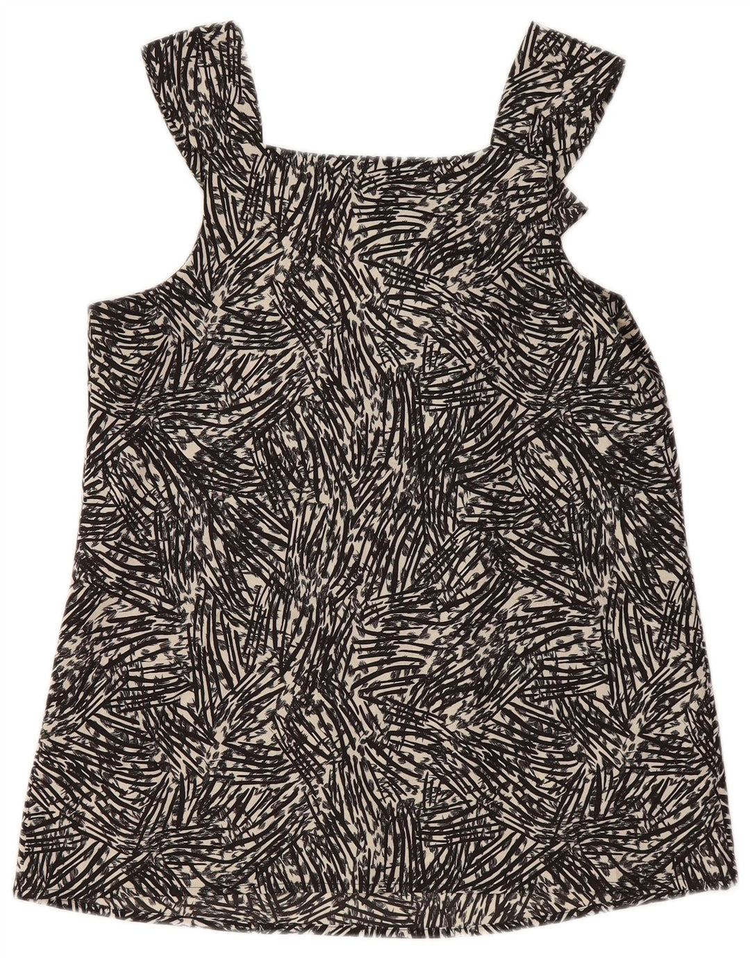 MOSSIMO kvinders abstrakt mønster ærmeløs bluse Top UK 6 XS Sort