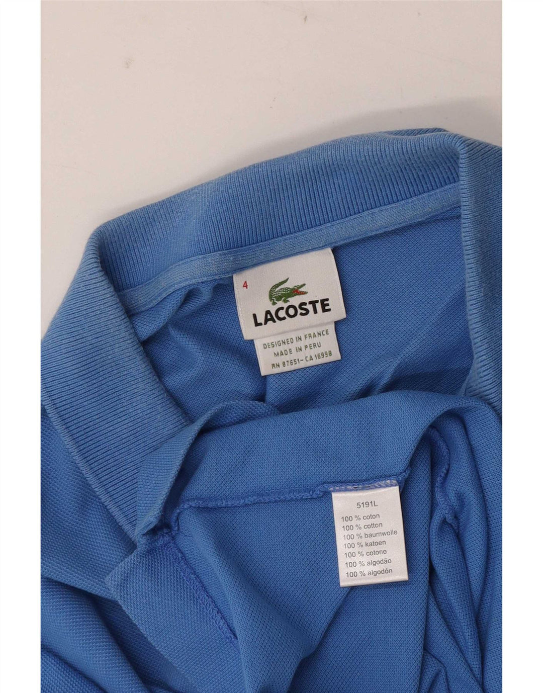 Lacoste Poloskjorte til mænd str. 4 Medium Blå Bomuld