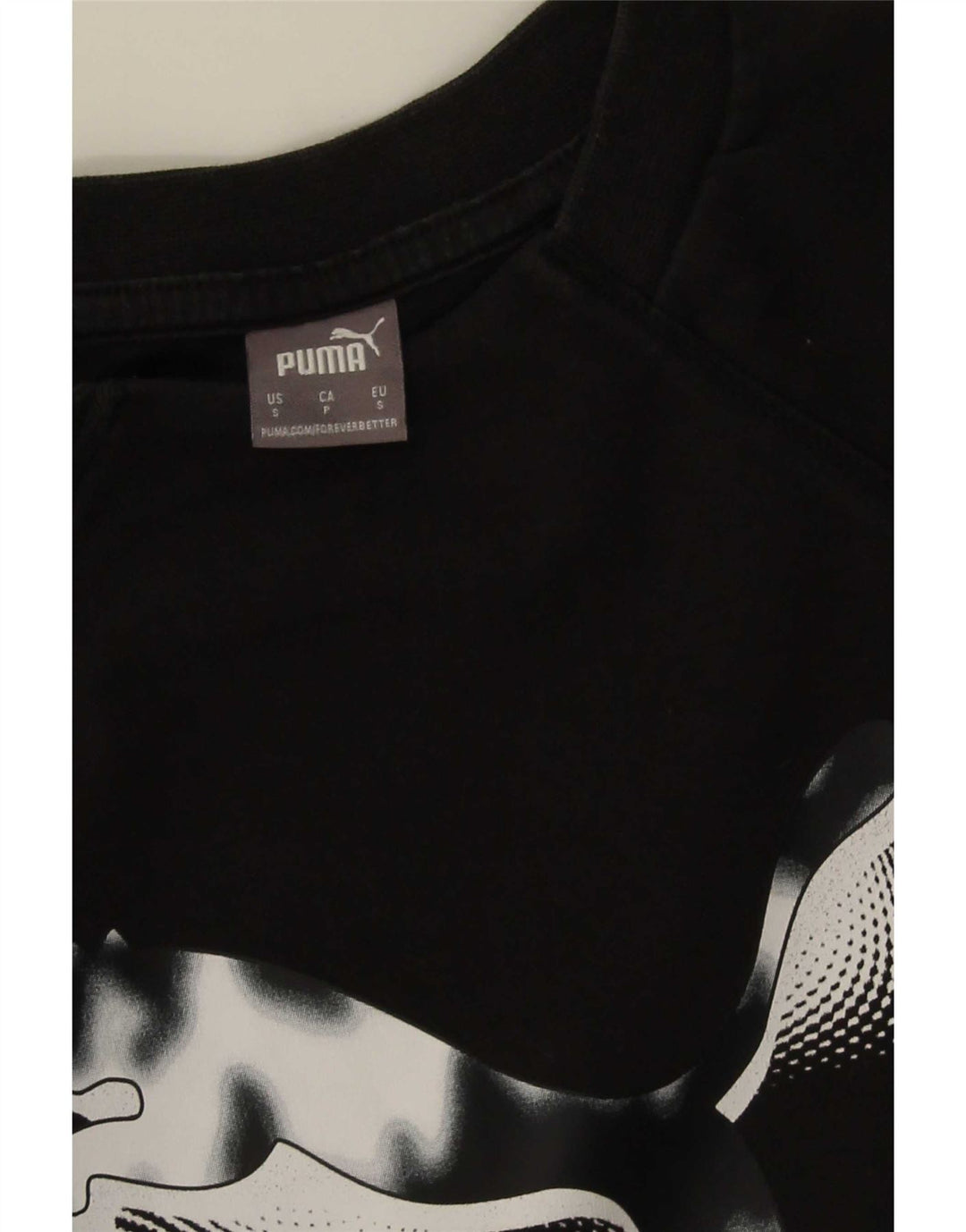 Puma Graphic Sweatshirt Jumper UK 10 Small Black