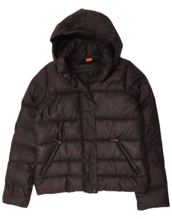 Nike Polstret hættejakke til kvinder UK 12 Medium Sort plettet