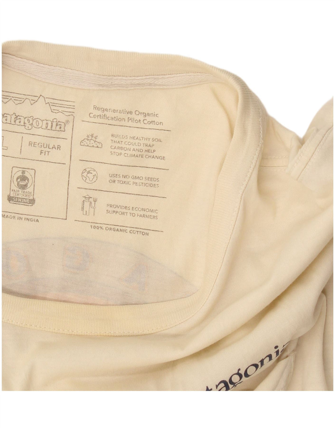 Patagonia Herre Regular Fit Grafisk T-shirt Top Stor Beige