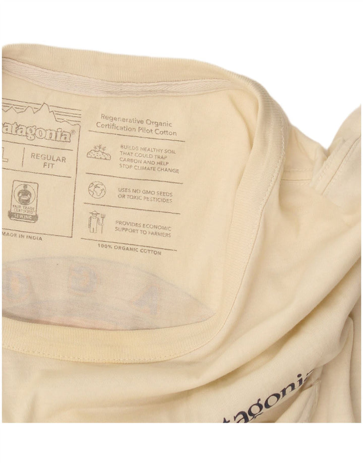 Patagonia Herre Regular Fit Grafisk T-shirt Top Stor Beige