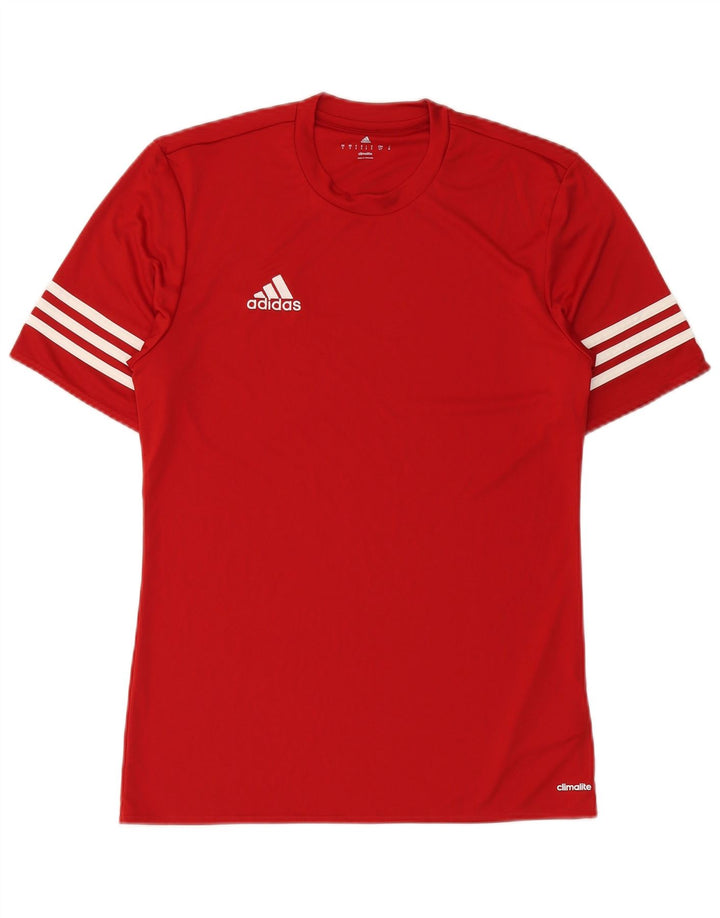 ADIDAS Herre Climalite T-Shirt Top Lille Rød Polyester