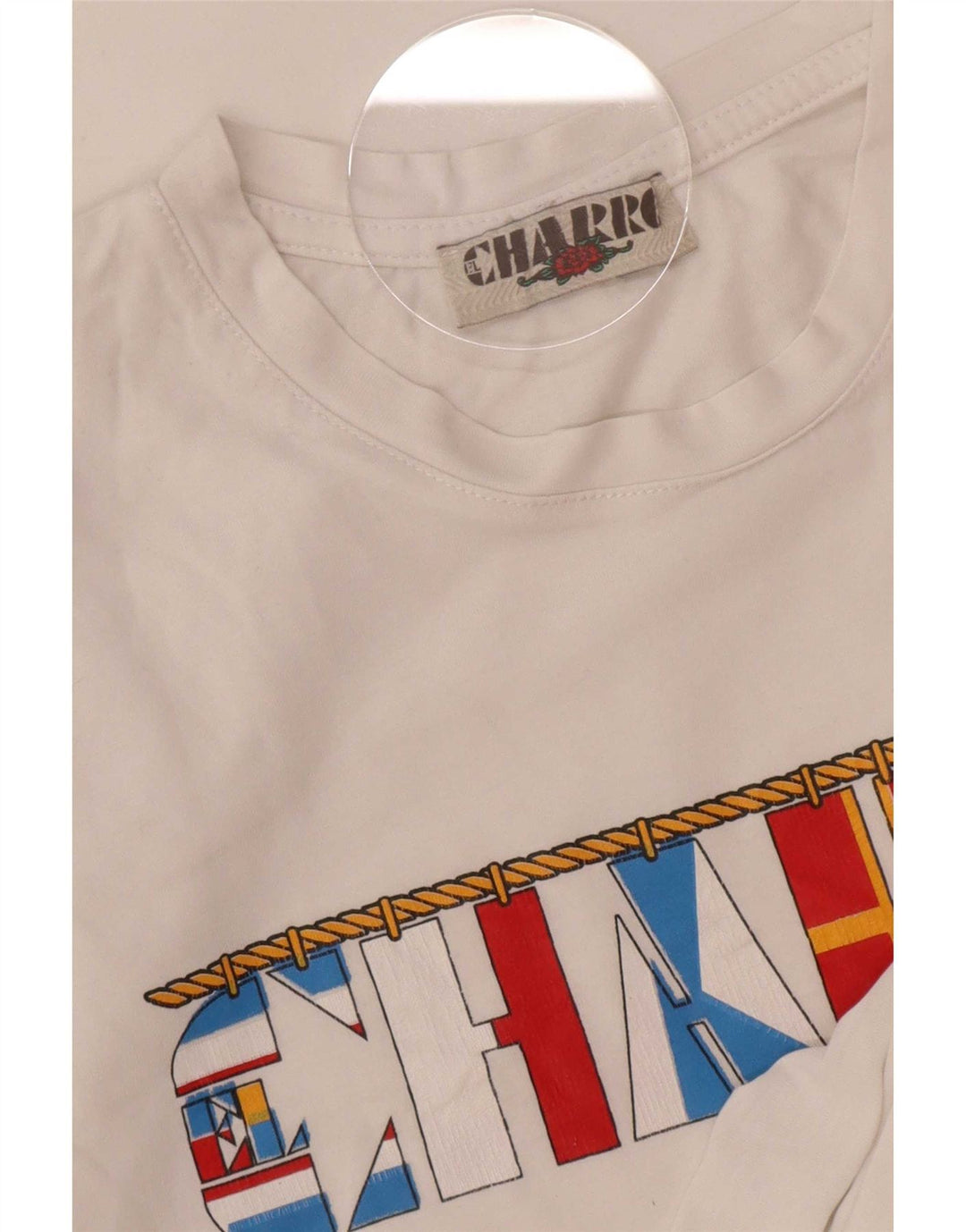 Charro Herre Grafisk T-Shirt Top Medium White