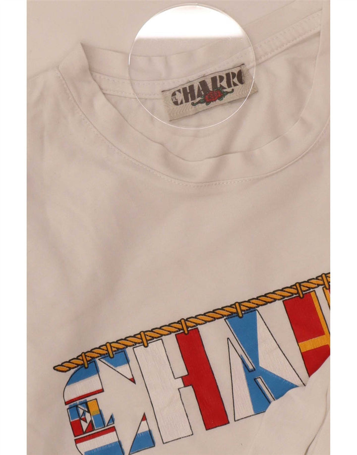Charro Herre Grafisk T-Shirt Top Medium White