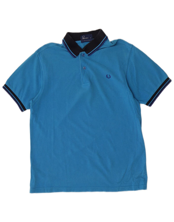 Fred Perry Mens Polo Shirt Medium Blue Cotton