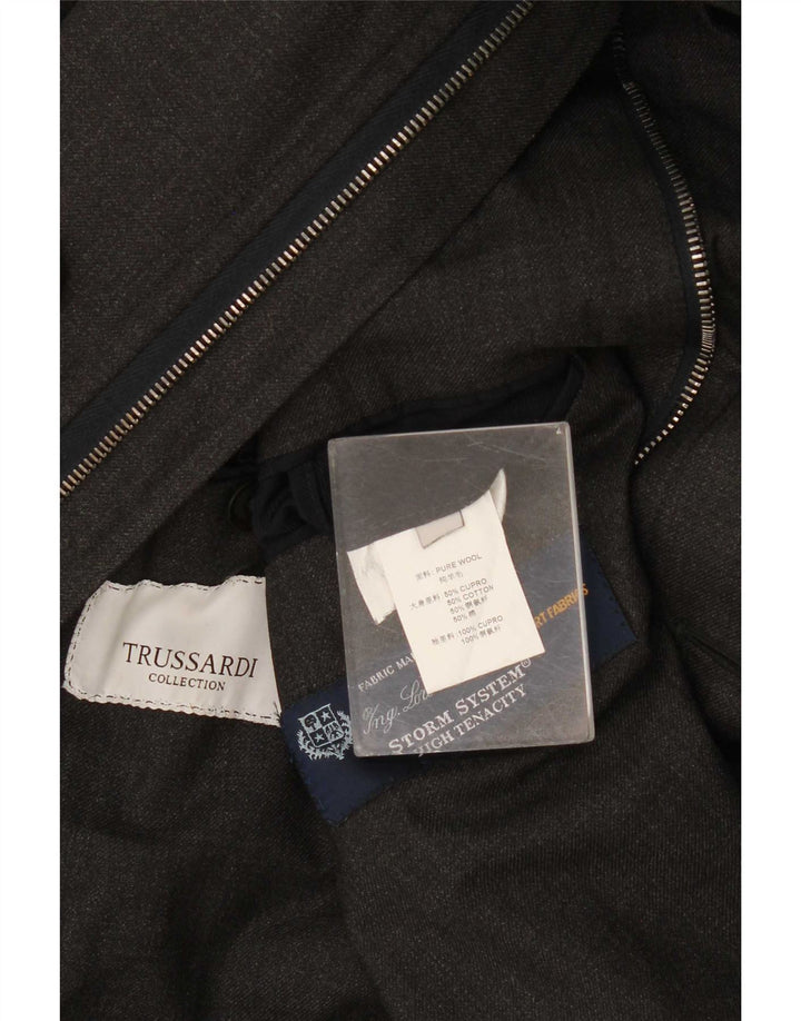 Trussardi Overfrakke til mænd UK 40 Large Grey Wool