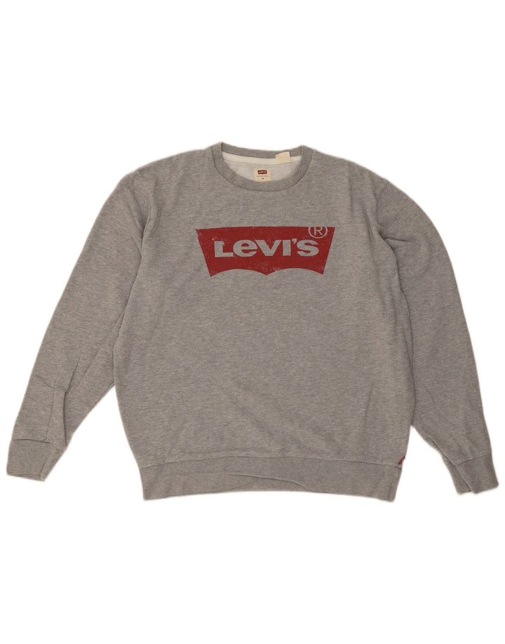 Levi's Herre grafisk sweatshirt Jumper Medium Grey Flecked