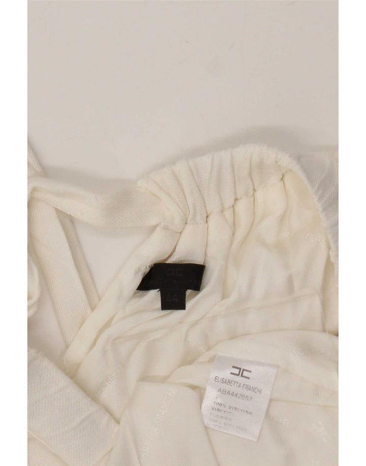 Elisabetta Franchi Dame Off Shoulder Kjole IT 44 Medium White Viscose