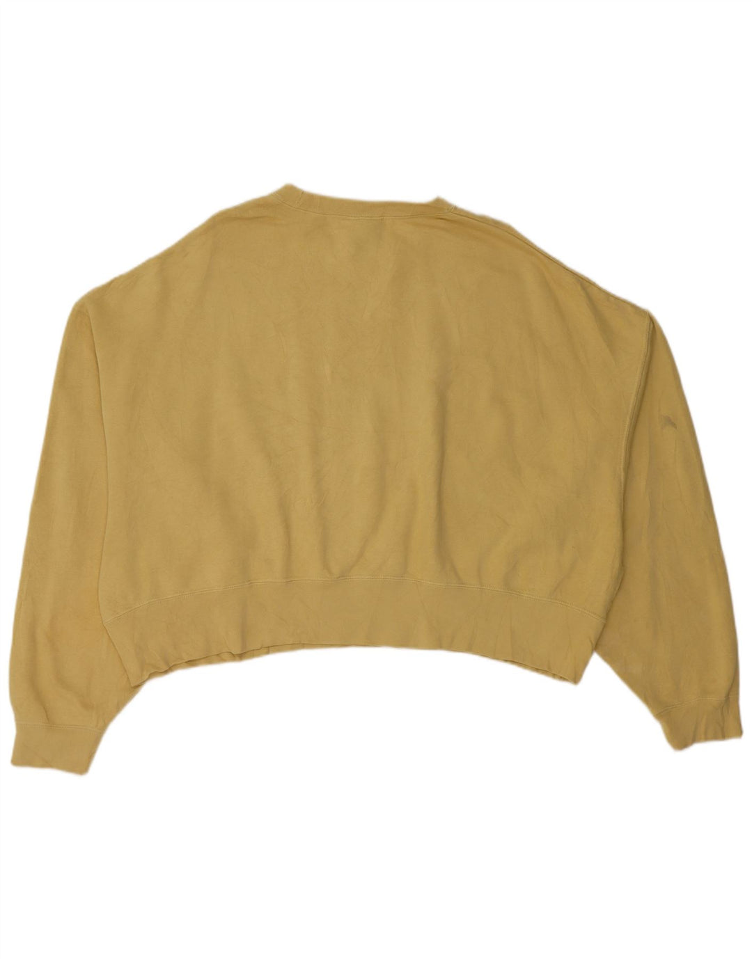 NIKE Womens Crop Oversized Sweatshirt Jumper UK 14 Medium Khaki Bomuld