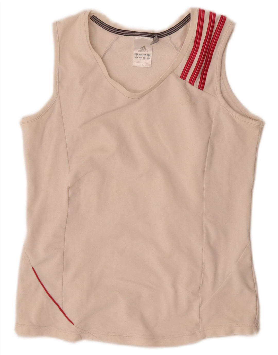 Adidas Dame Climalite Crop Vest Top UK 14 Medium Off White Polyester
