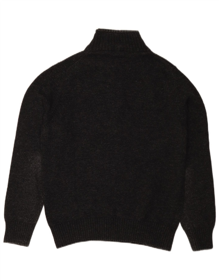 Trussardi Jeans Herre Zip Neck Jumper Sweater Small Grey Uld