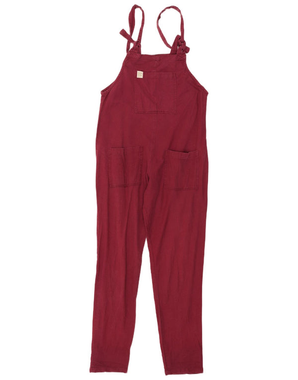 Lucy & Yak Dame ærmeløs Jumpsuit UK 12 Medium Bourgogne bomuld