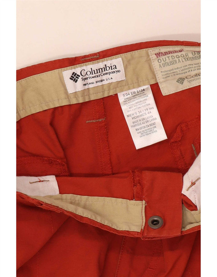 Columbia Herre Cargo Shorts W34 Large Orange Bomuld