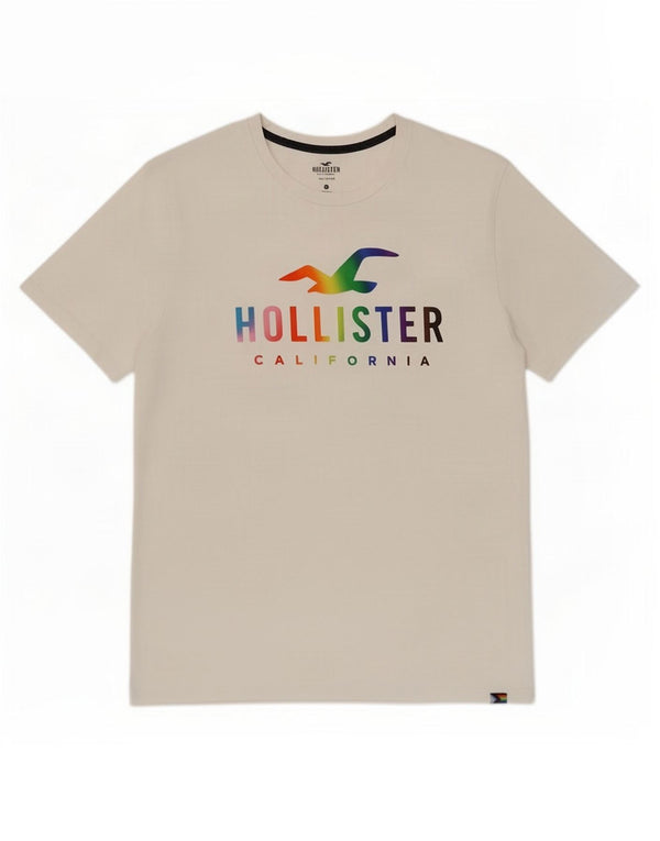 Hollister Herre grafisk T-shirt Top XL Hvid Bomuld