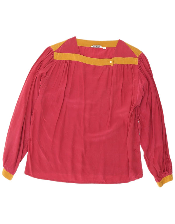 REINE SEIDE Langærmet blusetop til kvinder EU 40 Medium Burgundy Silke