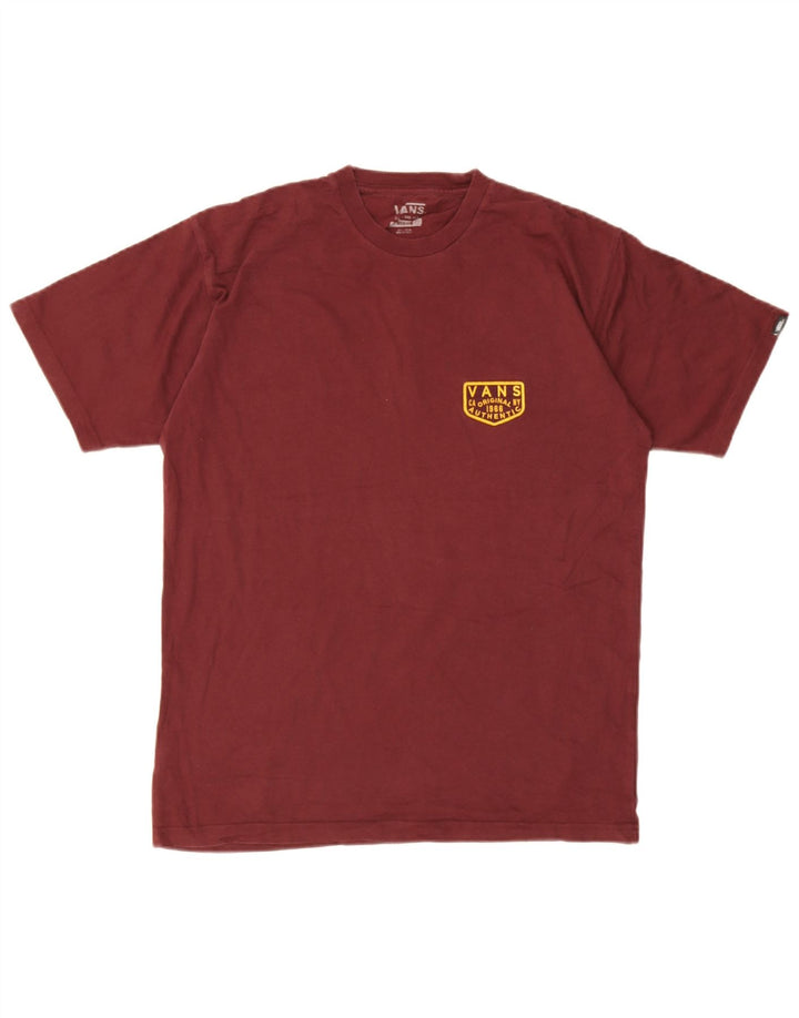 Vans Herre Grafisk T-Shirt Top Medium Maroon