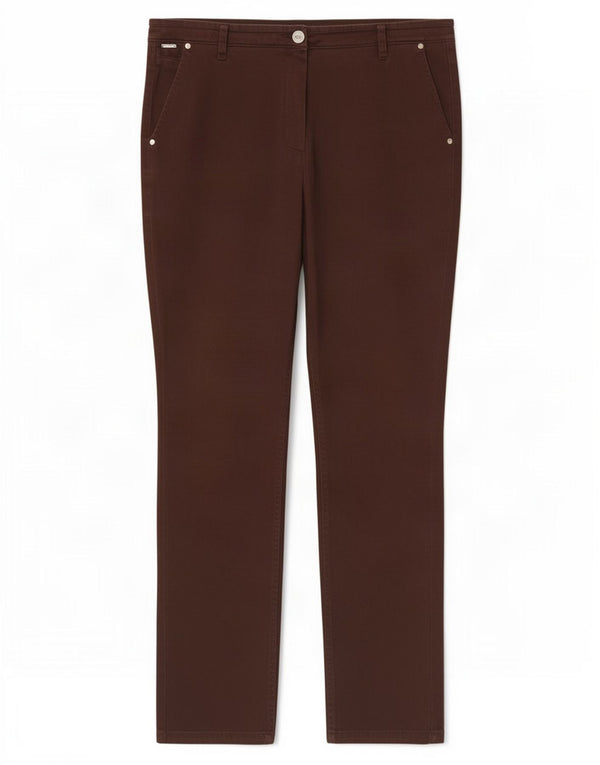 Marks & Spencer Dame Per Una Slim Chinobukser med høj talje W36 L29 Brun