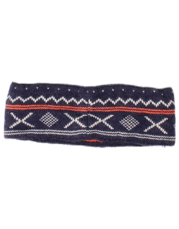 Superdry Womens Knit Snood Scarf One Size Navy Blue Fair Isle Acrylic