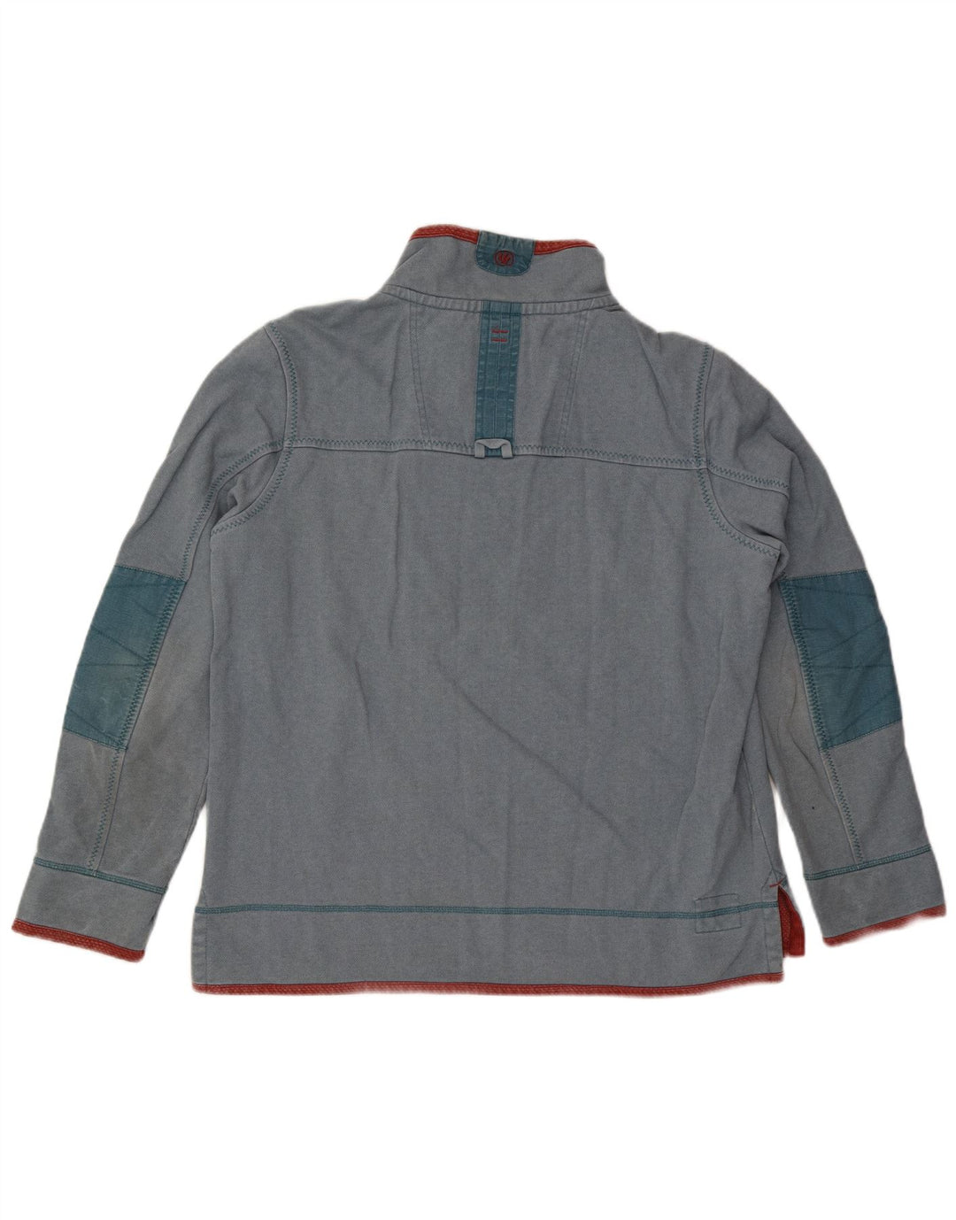 Fat Face Herre Zip Neck Sweatshirt Jumper Stor Blå Bomuld
