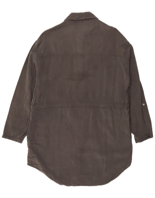 Zara skjortekjole til kvinder UK 14 Medium Grey Viscose