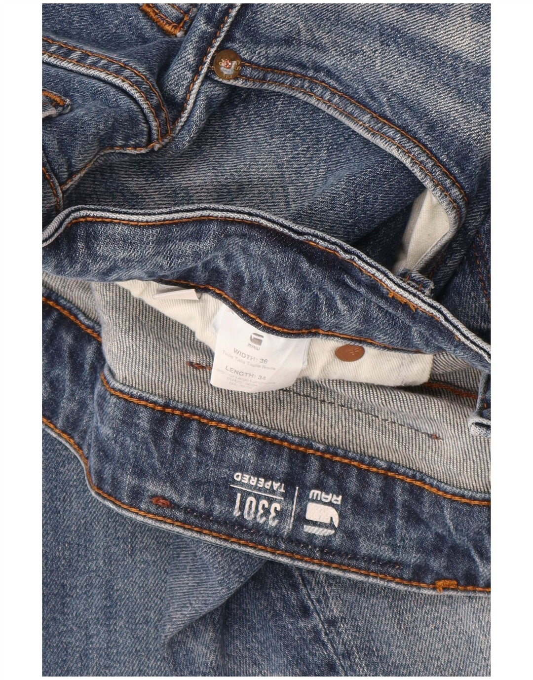 G-STAR Herre 3301 tilspidsede jeans W36 L34 Blå