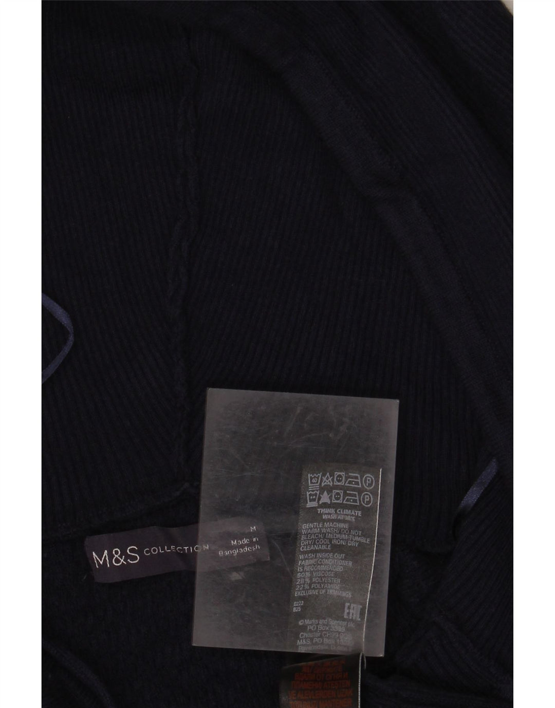 MARKS & SPENCER Dame Loose Fit Cardigan Sweater UK 14 Medium Navy Blue