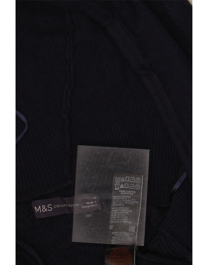 MARKS & SPENCER Dame Loose Fit Cardigan Sweater UK 14 Medium Navy Blue