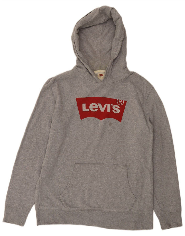 Levi's Grafisk hættetrøje til mænd mellemgrå flækket bomuld