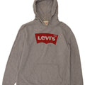 Levi's Grafisk hættetrøje til mænd mellemgrå flækket bomuld