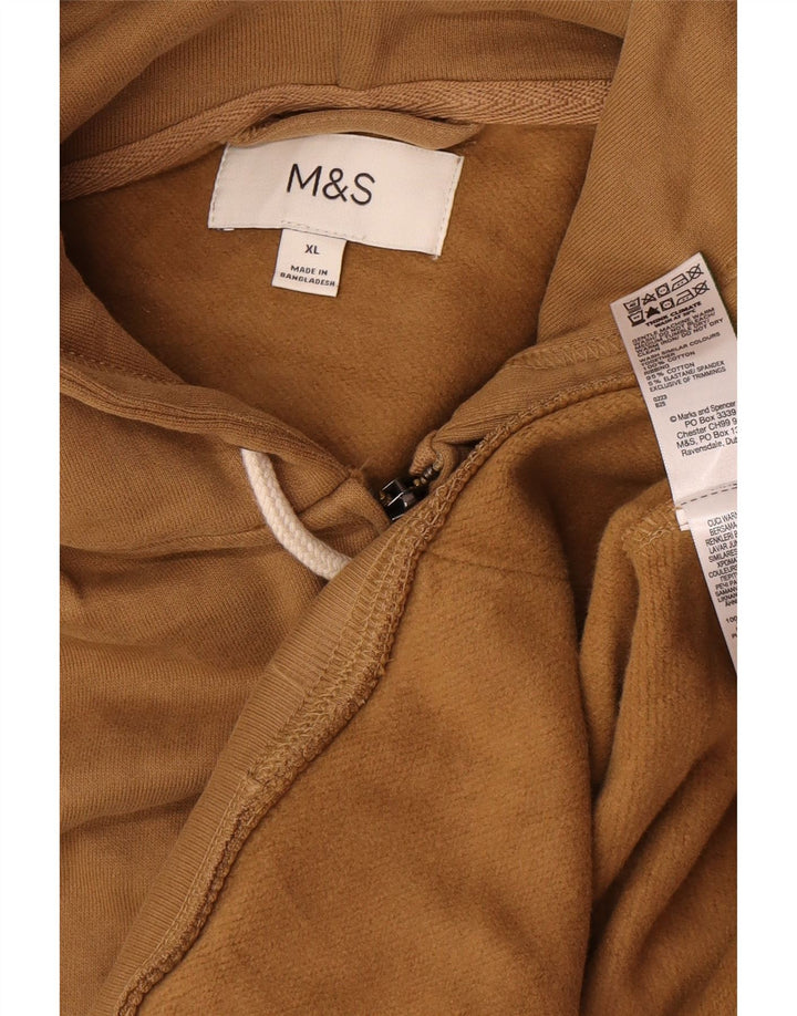 Marks & Spencer Herre hættetrøje med lynlås XL Beige Bomuld