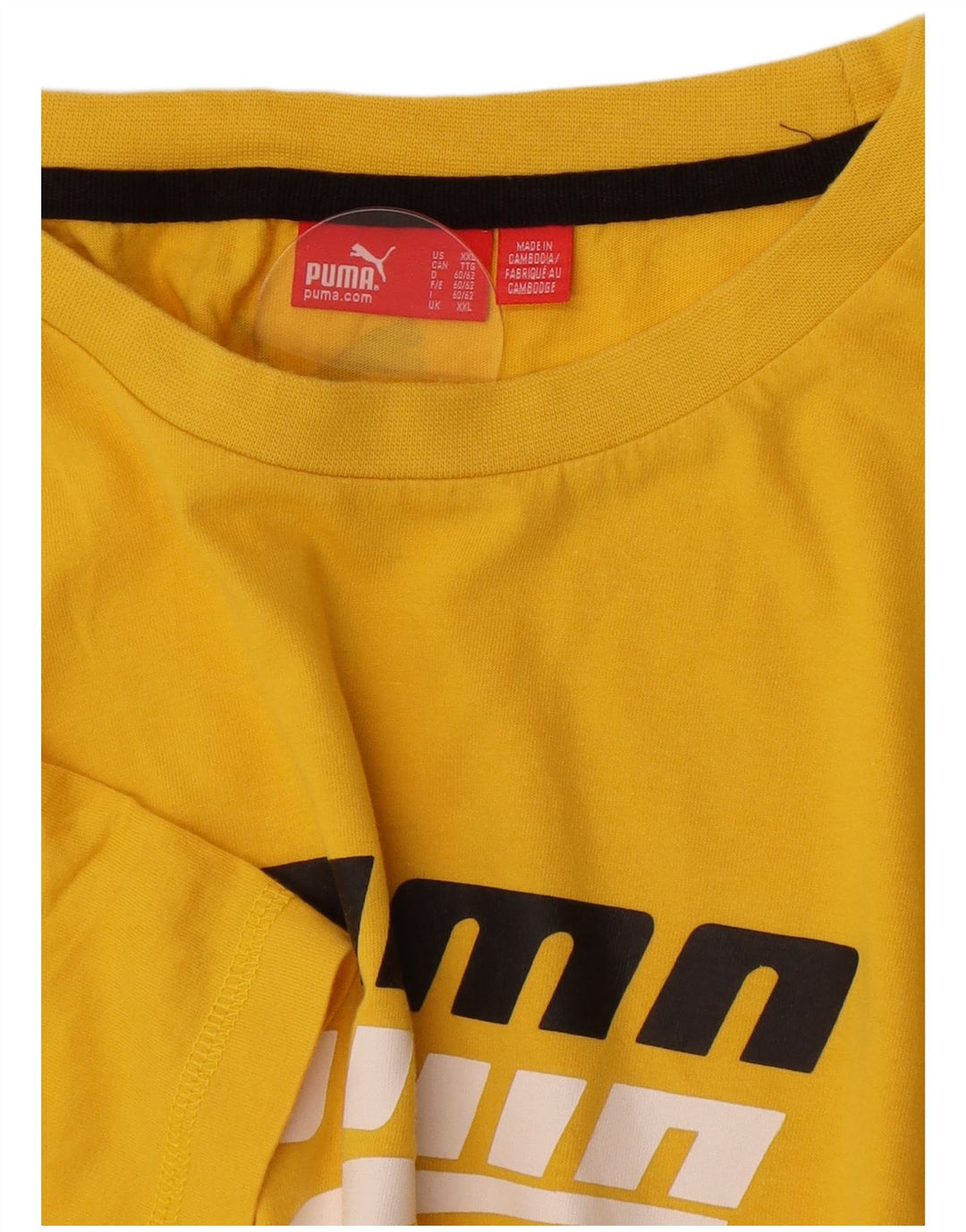 Puma Herre Grafisk T-Shirt Top 2XL Gul