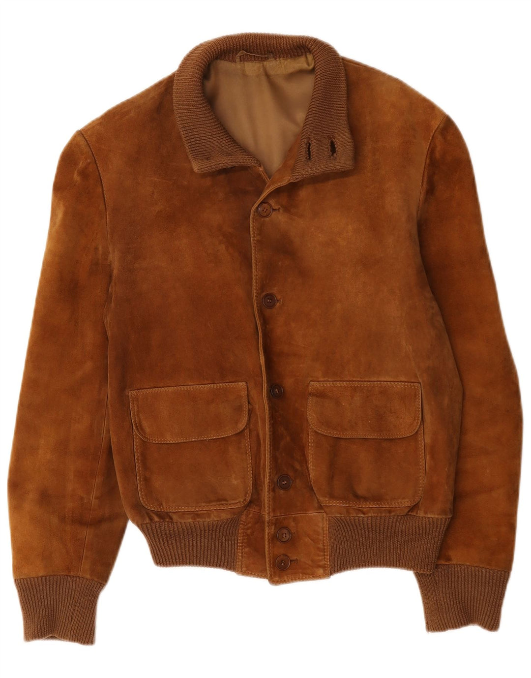 Vintage herre ruskind bomberjakke UK 38 medium brunt læder