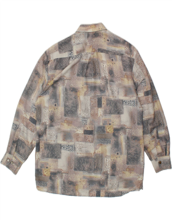 STUDIO LEONARDO Mens Shirt Size 40 Medium Grey Patchwork Vintage Studio Leonardo and Second-Hand Studio Leonardo from Messina Hembry 