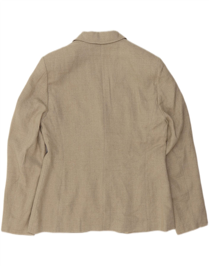 STEILMANN  Womens 2 Button Blazer Jacket UK 14 Large Beige Viscose