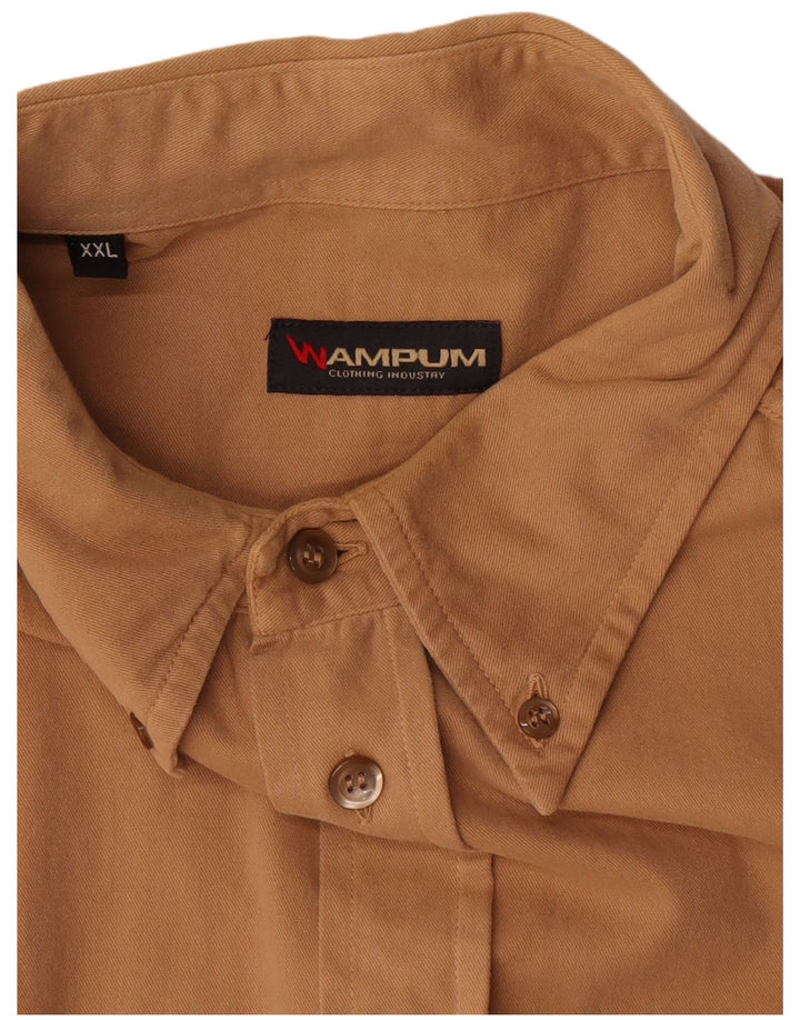 Wampum herreskjorte 2XL brun bomuld