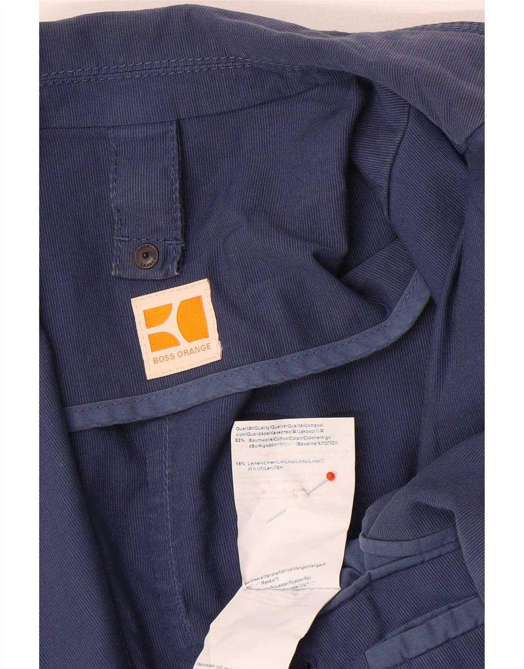 Hugo Boss Herre 3-knaps blazerjakke EU 52 XL Blå Bomuld