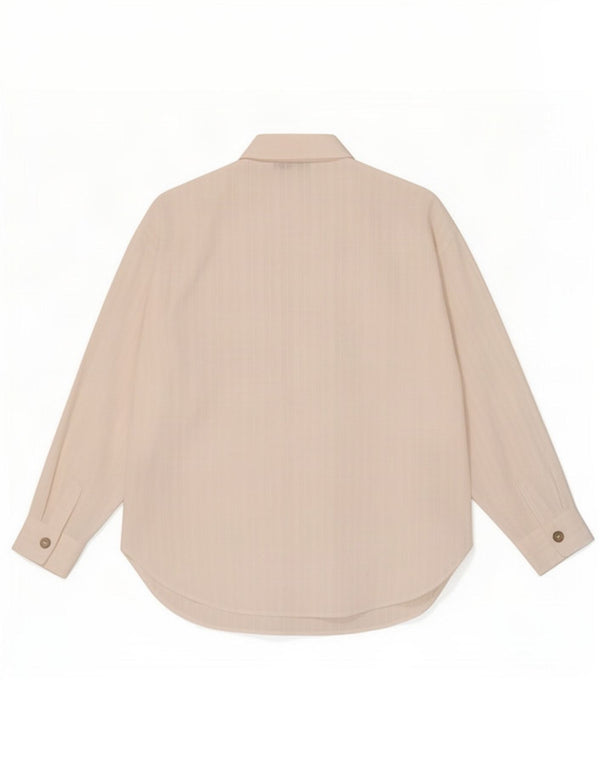 Zara Dame Oversized Shirt UK 10 Small White Pinstripe Bomuld